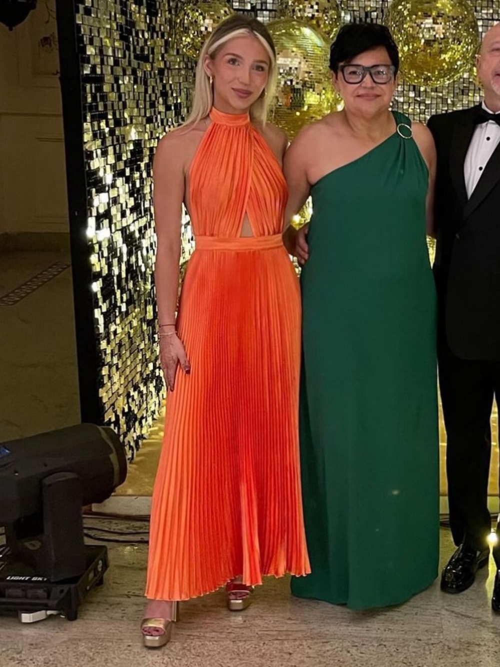 L'IDEE Renaissance Split Gown Tangelo Orange Pleated Halter Formal 6/XS - Picture 2 of 4